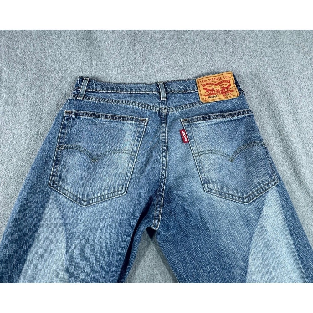 Levis Premium 502 Big E Taper Jeans Mens 31x29 Custom Wash Blue Denim Mid Rise